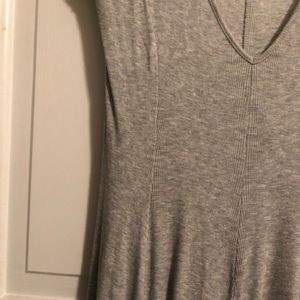 URBAN OUTFITTERS grey ribbed v neck dress!
